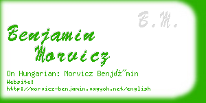 benjamin morvicz business card